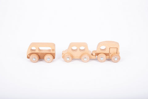 Natural Wooden Adventure Vehicles Set